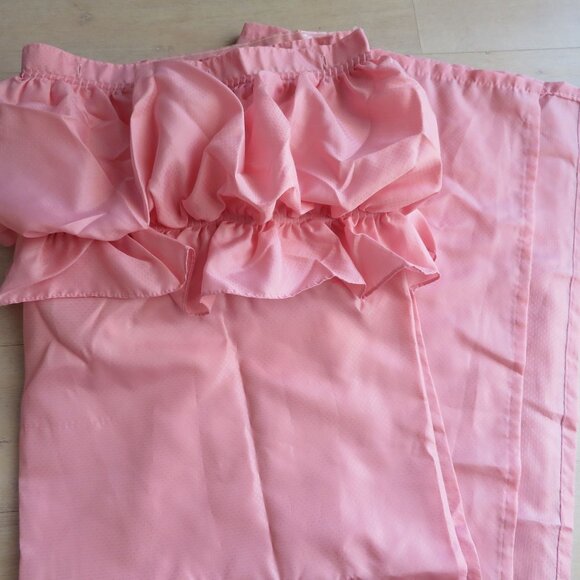 Vintage Fabric Shower Curtain Blouson Valance Pink Swiss Poka Dot Cottage NEW - Picture 3 of 9